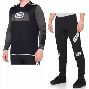 100% R-Core X Black White Motocross Kit Combo