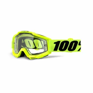 100% Accuri Fluo Yellow Dark Smoke Lens Sand Goggles