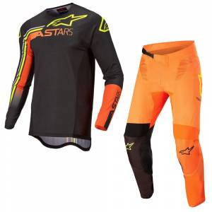 Alpinestars Supertech Blaze Black Orange Yellow Motocross Kit Combo