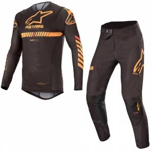 Alpinestars Supertech Black Orange Red Fluo Motocross Kit Combo