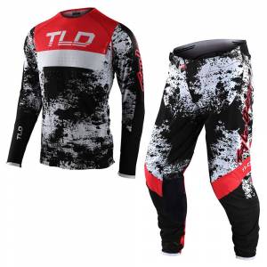 Troy Lee Designs SE Ultra Grime Black Rocket Red Motocross Kit Combo