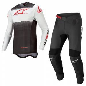 Alpinestars Supertech Foster White Black Red Fluo Motocross Kit Combo