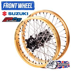 SM Pro Platinum Motocross Front Wheel - Suzuki Black Gold Black