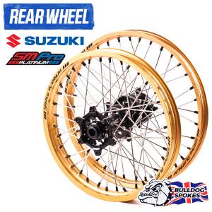 SM Pro Platinum Motocross Rear Wheel - Suzuki Black Gold Black