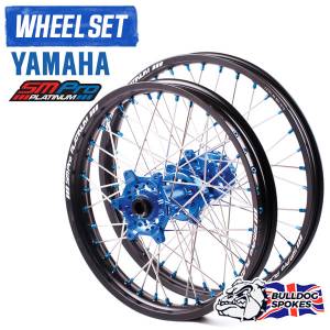 SM Pro Platinum Motocross Wheel Set - Yamaha Blue Black Blue