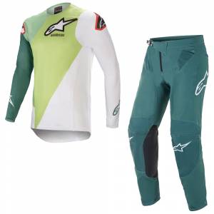 Alpinestars Supertech Blaze Green Dark Green Motocross Kit Combo