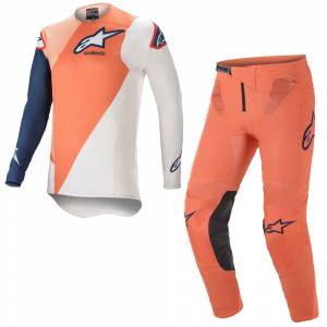 Alpinestars Supertech Blaze Orange Dark Blue Motocross Kit Combo