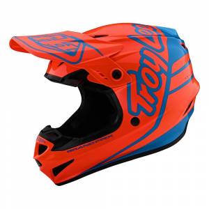 Troy Lee Designs GP Polyacrylite Silhouette Orange Cyan Motocross Helmet