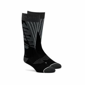 100% TORQUE Comfort Moto Socks Black Steel Grey