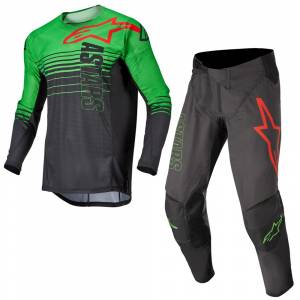 Alpinestars Techstar Phantom Anthracite Green Motocross Kit Combo