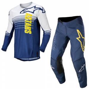 Alpinestars Techstar Phantom Dark Blue White Motocross Kit Combo