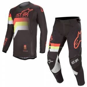 Alpinestars Techstar Venom Black Red Fluo Yellow Fluo Motocross Kit Combo