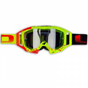 UFO Sirius Neon Yellow Red Black Motocross Goggles