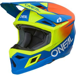 O'Neal 3SRS MX Helmet - Solid Blue Neon Yellow