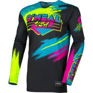 O'Neal Mayhem Reseda Black Neon Yellow MX Jersey