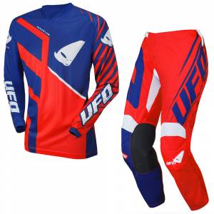 UFO Kids Vanadium Red Blue Motocross Kit Combo