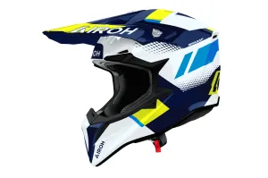 Airoh Wraaap Vision Yellow Blue Gloss MX Helmet