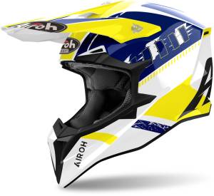Wraaap Feel Yellow Blue Gloss MX Helmet