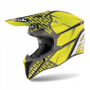 Airoh Wraap Idol Anthracite Yellow Matt Motocross Helmet
