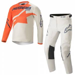 Alpinestars Kids Racer Braap Orange Grey Blue Motocross Kit Combo