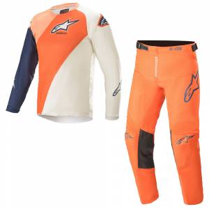 Alpinestars Kids Racer Blaze Orange Dark Blue Motocross Kit Combo