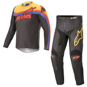 Alpinestars Kids Racer Venom Black Bright Red Orange Motocross Kit Combo