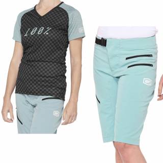 100% Airmatic Seafoam Checkers Women's Motocross Kit Combo