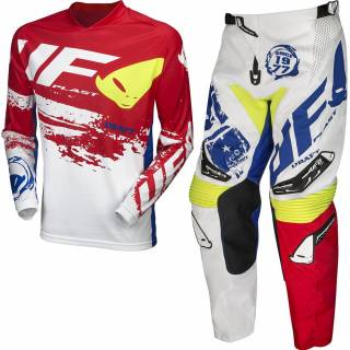 UFO Draft White Red Motocross Kit Combo