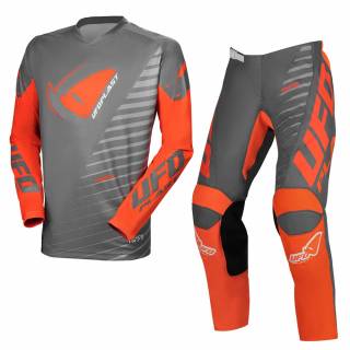 UFO Kids Kimura Grey Orange Motocross Kit Combo