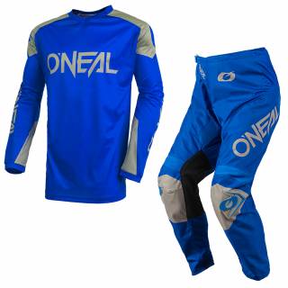 ONeal Matrix Ridewear Blue Grey Motocross Kit Combo