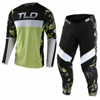 Troy Lee Designs SE Pro Dyeno Glo Green Motocross Kit Combo