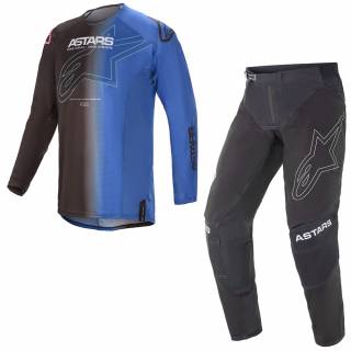 Alpinestars Techstar Phantom Black Blue Motocross Kit Combo