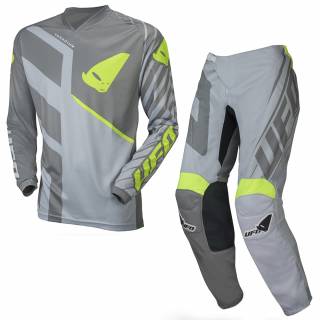 UFO Vanadium Grey Neon Yellow Motocross Kit Combo