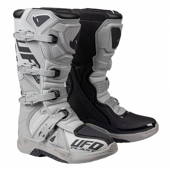 UFO Elektron Grey Black Motocross Boots 