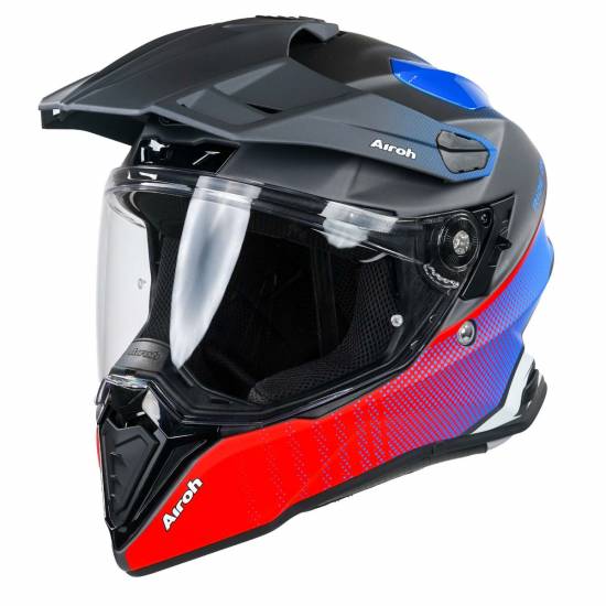 Airoh Commander Progress Red Blue Matt Adventure Helmet | MD Racing Products
