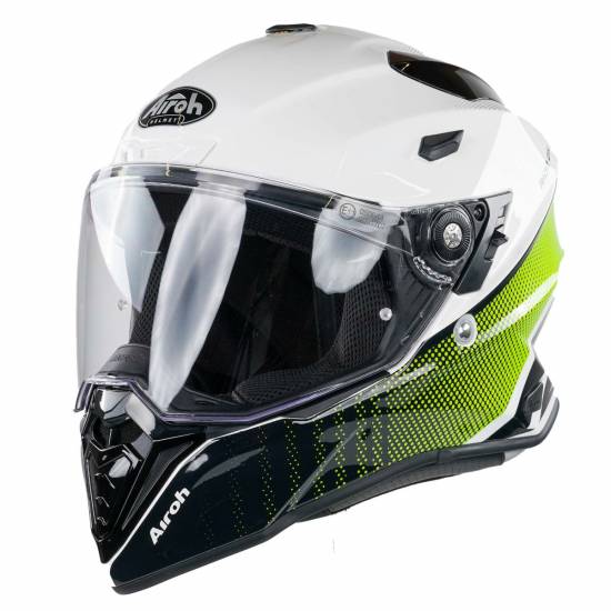 Airoh Commander Progress Lime Gloss Adventure Helmet | MD Racing Products