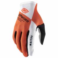 100% Celium Fluo Orange White Motocross Gloves