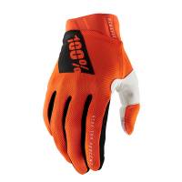 100% RideFit Fluo Orange Motocross Gloves