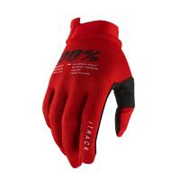 100% iTrack Red Motocross Gloves
