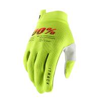 100% iTrack Fluo Yellow Motocross Gloves