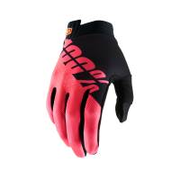100% iTrack Black Fluo Red Motocross Gloves