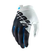 100% iTrack White Steel Grey Motocross Gloves