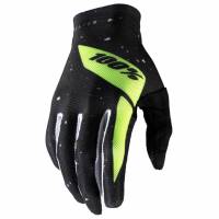 100% Celium Black Fluo Yellow Motocross Gloves