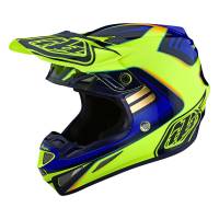 Troy Lee Designs SE4 Composite Flash Yellow Blue Motocross Helmet