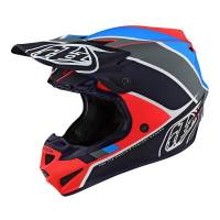 Troy Lee Designs SE4 Polyacrylite Beta Orange Navy Motocross Helmet