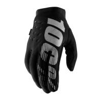 100% Brisker Black Grey Women's Cold Weather Motocross Gloves