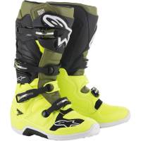 Alpinestars Tech 7 Yellow Fluo Military Green Black Motocross Boots