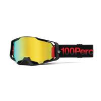 100% Armega Tzar Gold Mirror Lens Goggles with noseguard