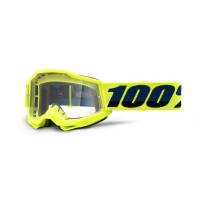 100% Kids Accuri 2 Fluo Yellow Clear Lens Motocross Goggles