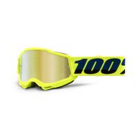 100% Kids Accuri 2 Fluo Yellow Gold Mirror Lens Motocross Goggles